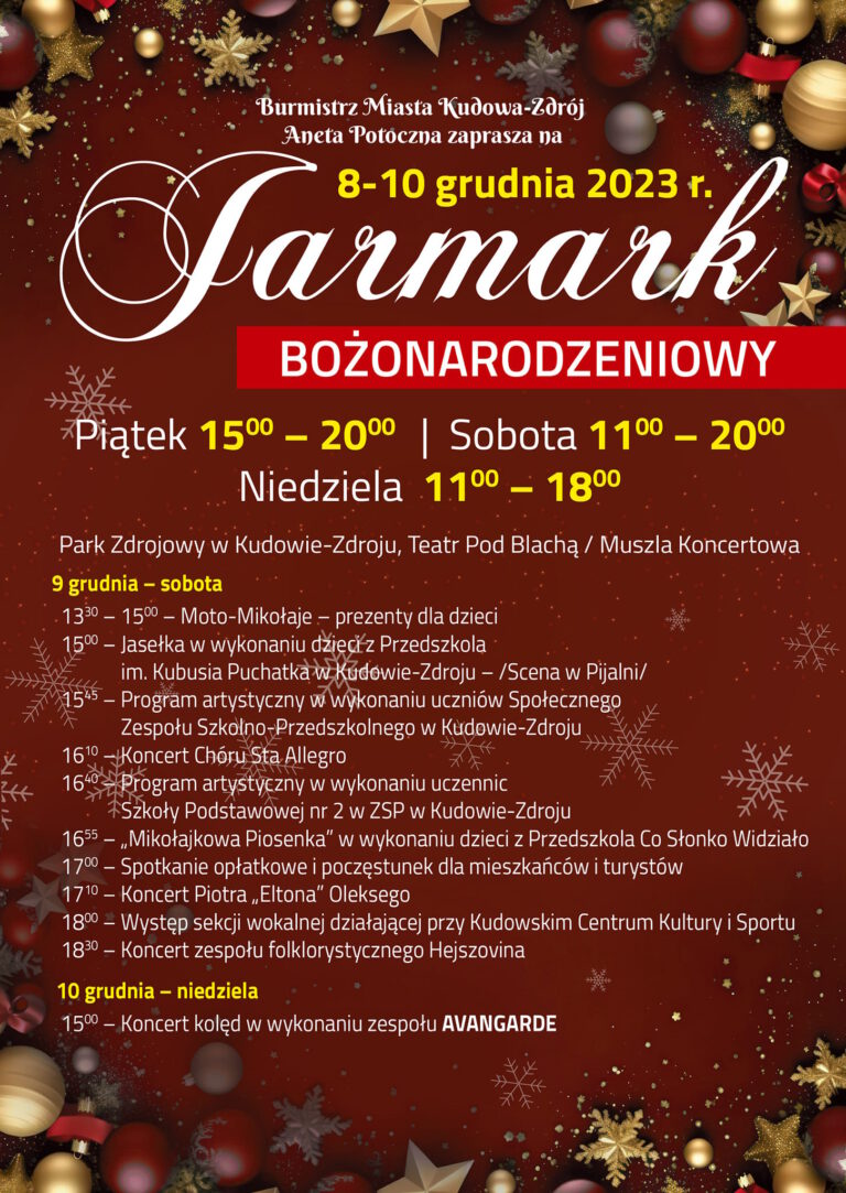 8-10 grudnia/Jarmark w Kudowie Zdroju