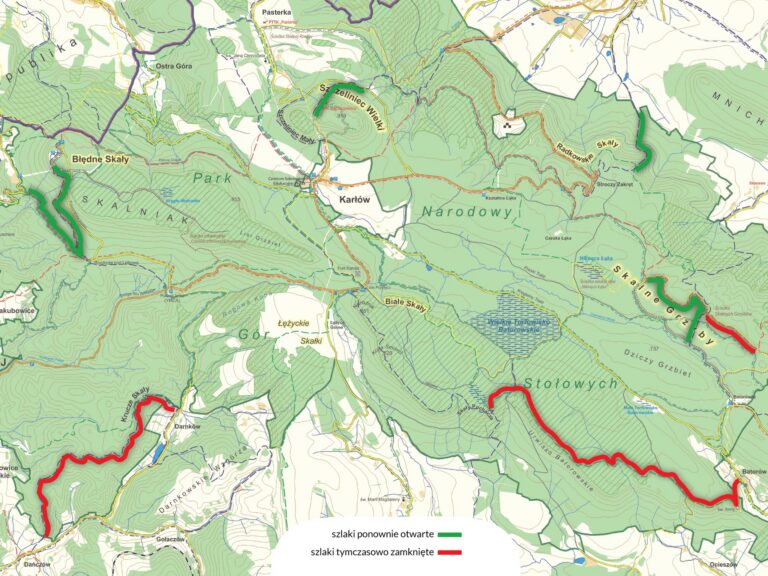 Komunikat Parku Narodowego Gór Stołowych. Sprawdź, które szlaki są obecnie dostępne