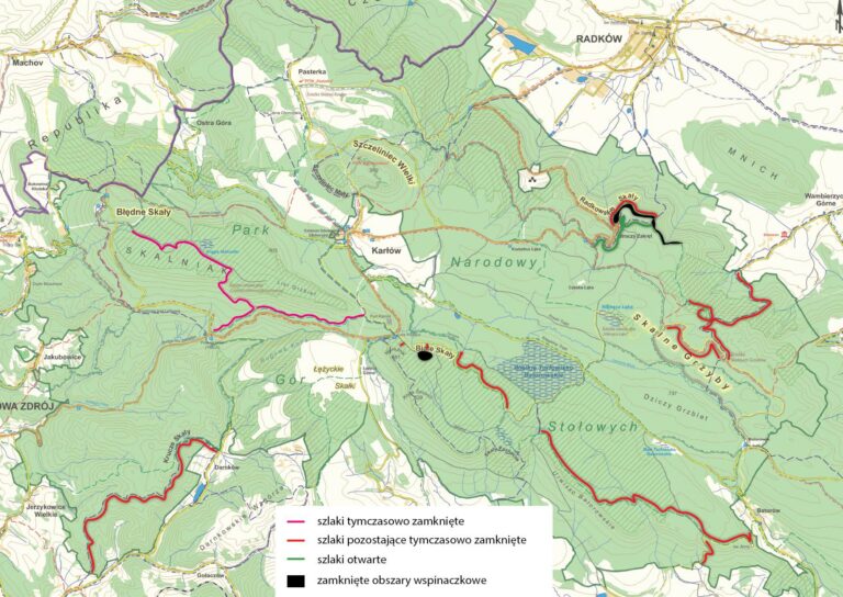 Kolejne szlaki w Parku Narodowym Gór Stołowych zamknięte