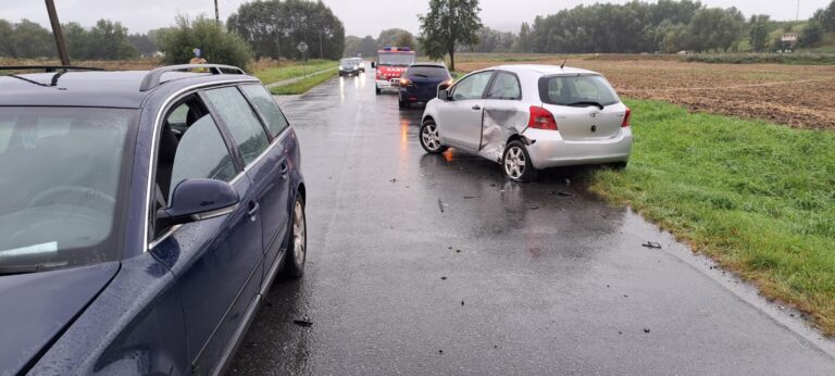 Zderzenie dwóch pojazdów w Krosnowicach. 1 osoba poszkodowana