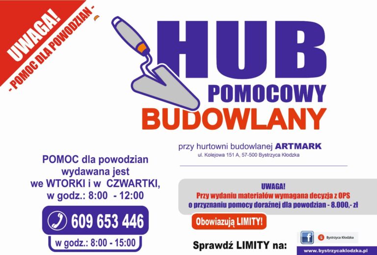 W Bystrzycy Kłodzkiej rusza HUB pomocowy z materiałami budowlanymi