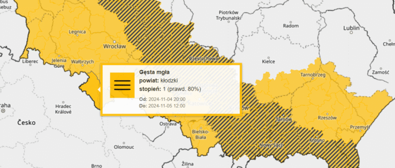 IMGW ostrzega przed gęstą mgłą. Miejscami widoczność może spaść poniżej 200 m