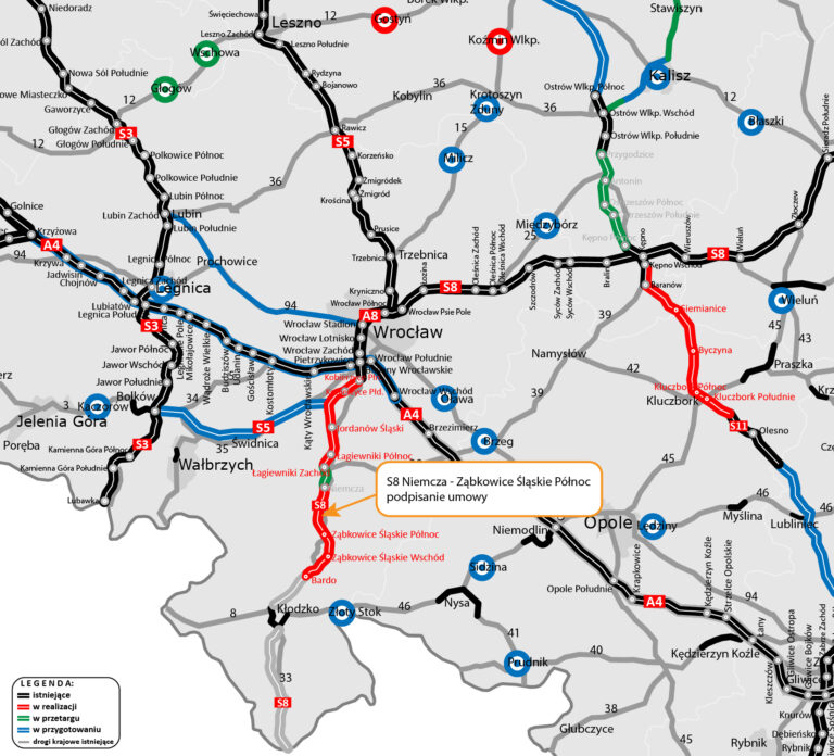 Podpisano umowę na budowę drogi ekspresowej S8 na odcinku pomiędzy Niemczą a Ząbkowicami Śląskimi