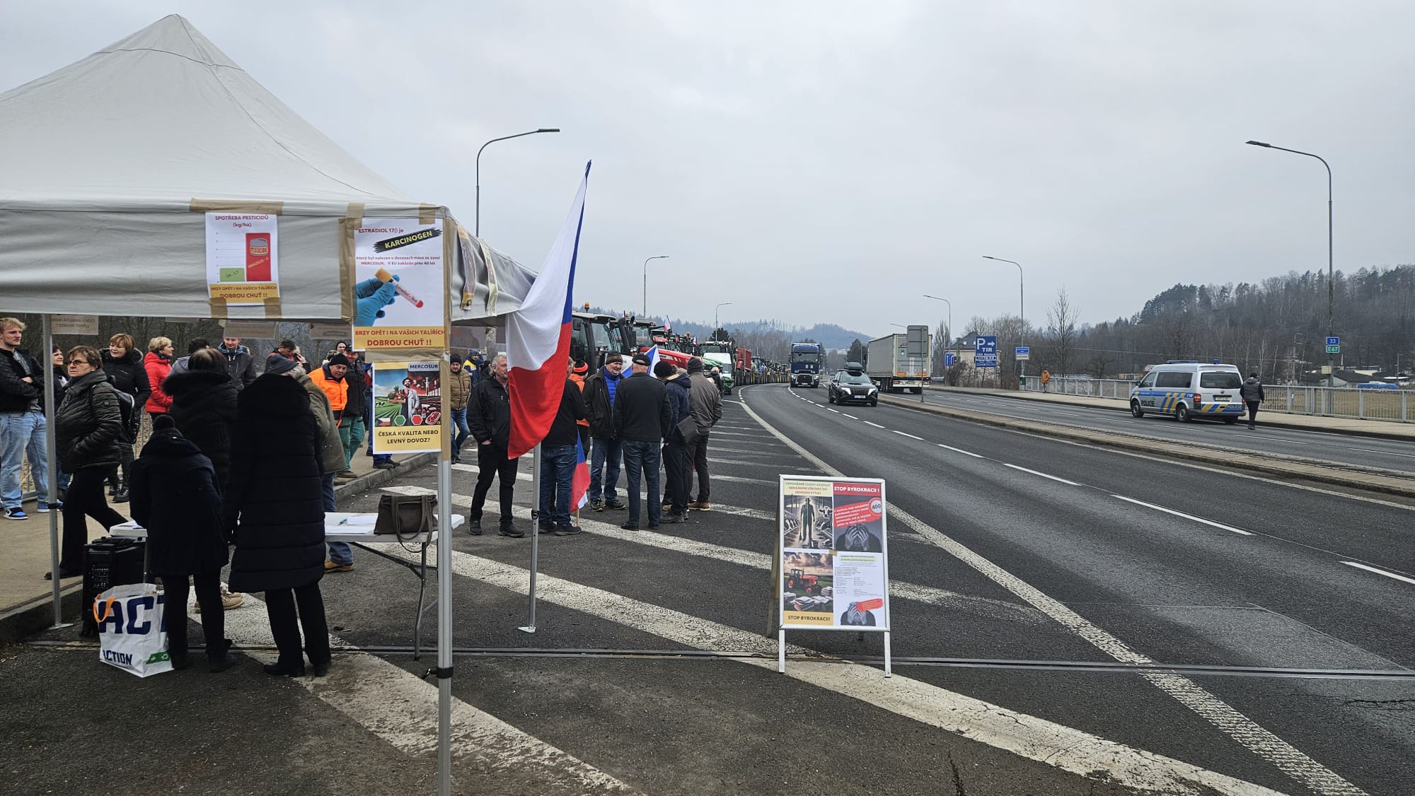 Wspólny protest rolników Czech i Polski w Nachodzie