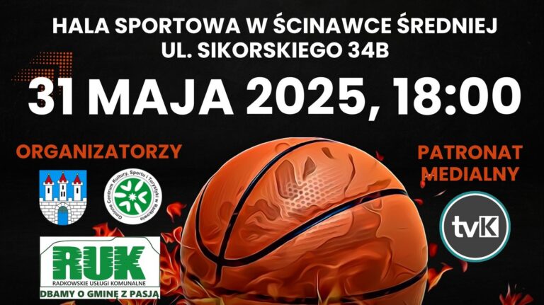 Mecz koszykówki mężczyzn. Reprezentacja Polski Oldboys vs. reprezentacja Gminy Radków