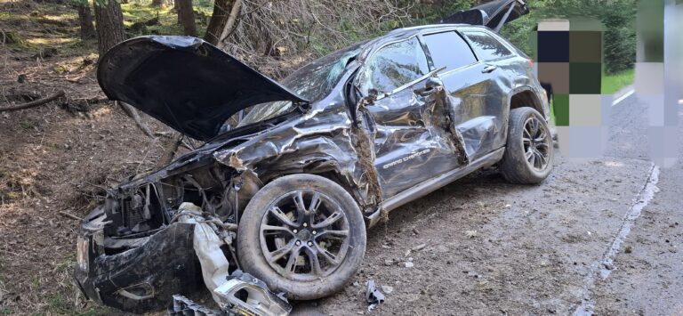 Zdarzenie drogowe na DW-389 między Zieleńcem a Lasówką. Ruch wahadłowy