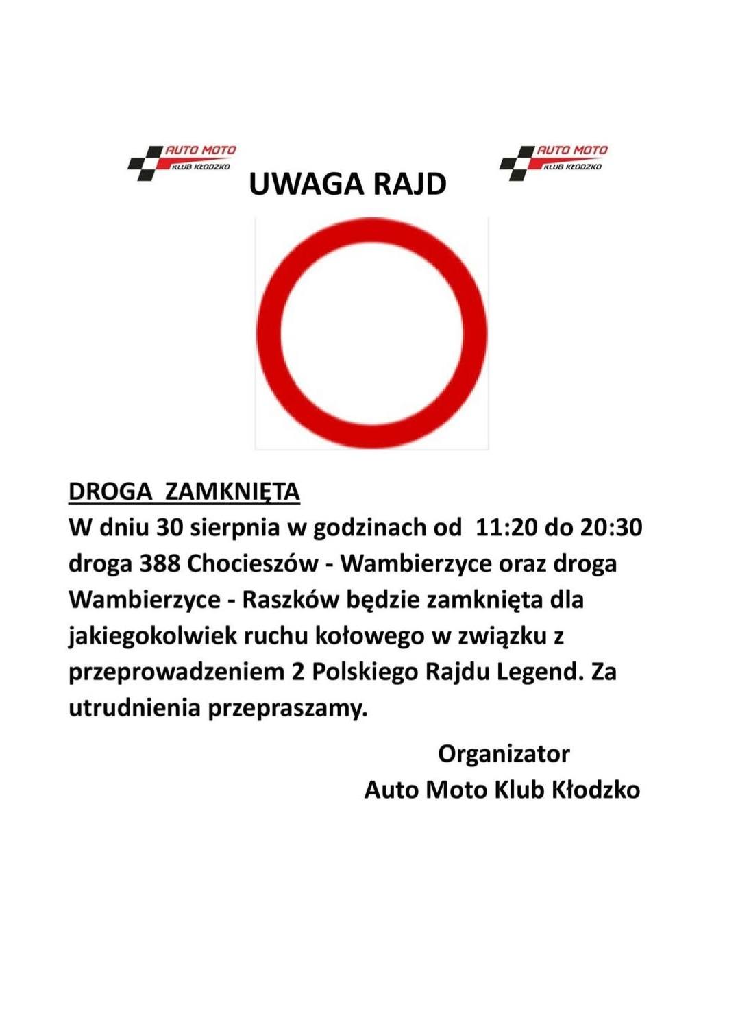 Przed nami Polski Rajd Legend w Polanicy-Zdroju. Utrudnienia w ruchu 29–30 sierpnia