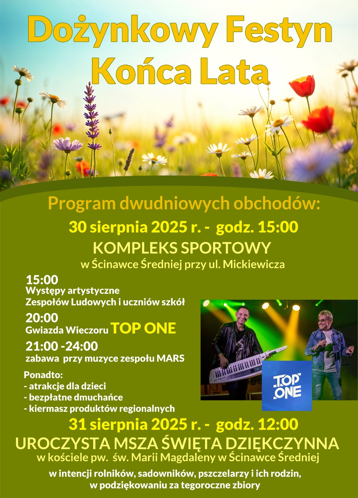 Dożynkowy Festyn Końca Lata w Ścinawce Średniej