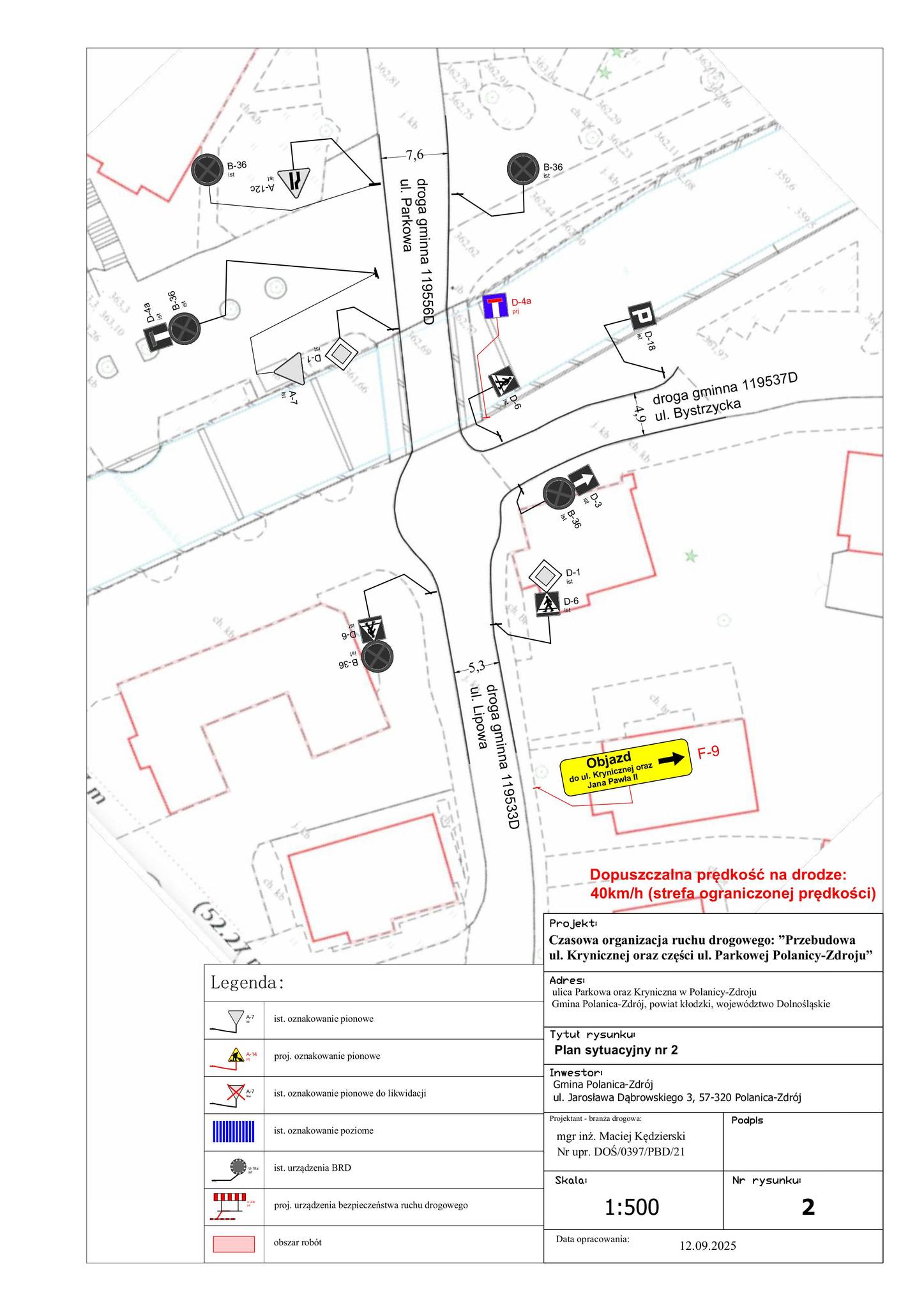 Rozpoczyna się przebudowa części ul. Parkowej i ul. Krynicznej w Polanicy-Zdroju. Zmiana organizacji ruchu