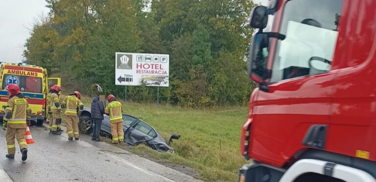 Boguszyn: stracił panowanie nad pojazdem i wjechał do rowu