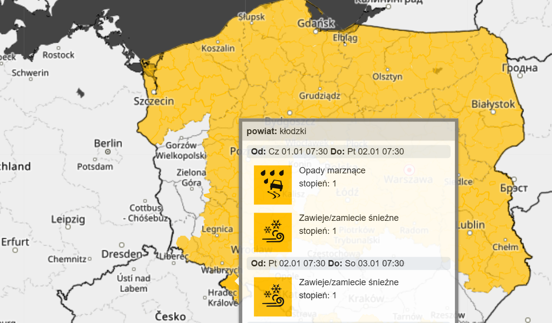 IMGW ostrzega: opady marznące i zawieje śnieżne w powiecie kłodzkim. Utrudnienia na DK-8