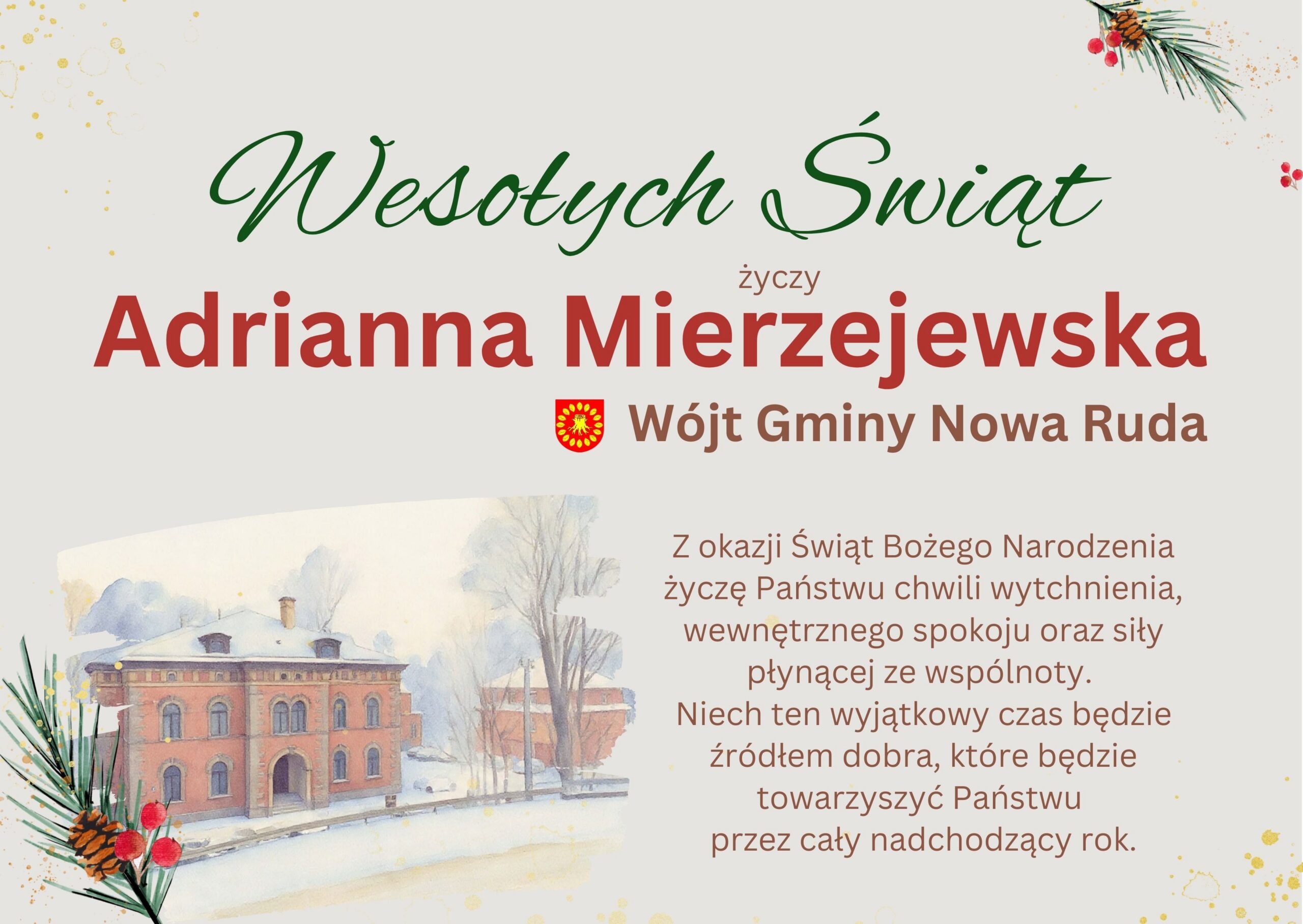 Życzenia Świąteczne z Gminy Nowa Ruda