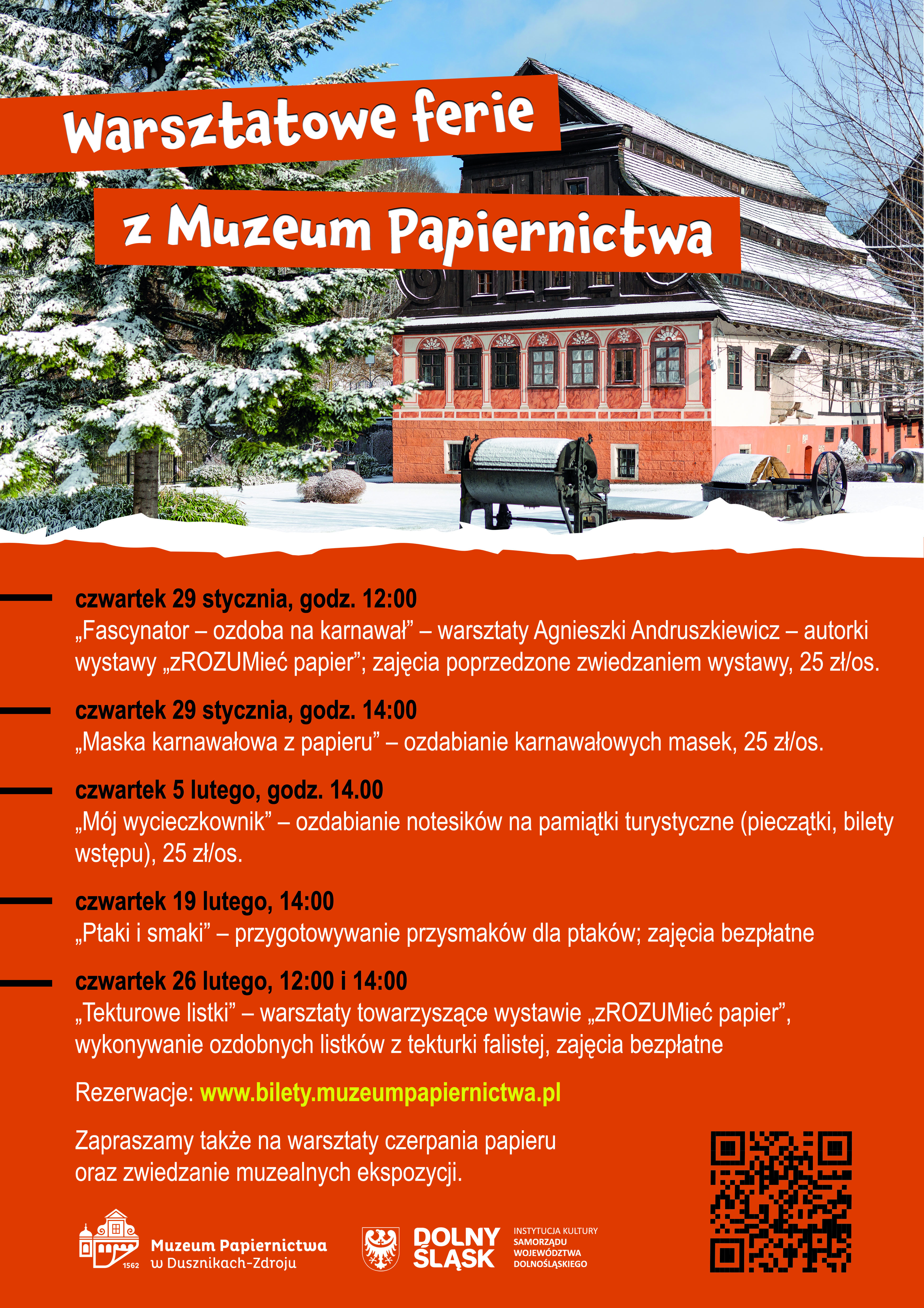 Ferie zimowe w Muzeum Papiernictwa w Dusznikach-Zdroju