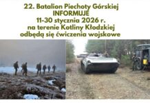 Planowe ćwiczenia wojskowe w powiecie kłodzkim. Możliwy wzmożony ruch żołnierzy i pojazdów wojskowych