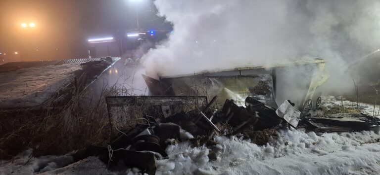 Wieczorny pożar w Łężycach