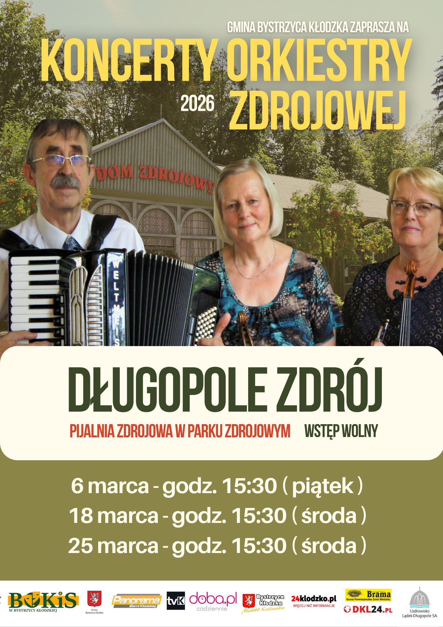 Koncerty Orkiestry Zdrojowej w Długopolu-Zdroju w marcu