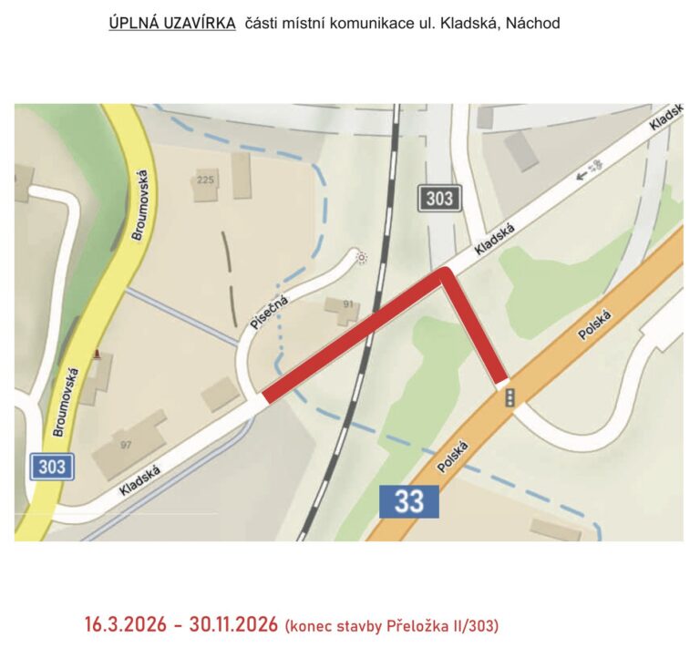 Od 16 marca duże utrudnienia w ruchu w Nachodzie. W pobliżu przejścia granicznego powstanie rondo