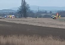 Wypadek na DK-33 w Mielniku. Na miejscu dwa śmigłowce LPR