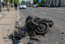 Chwila nieuwagi. Zderzenie motocyklu z samochodem osobowym