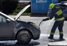 Pożaru samochodu osobowego w Kudowie-Zdroju