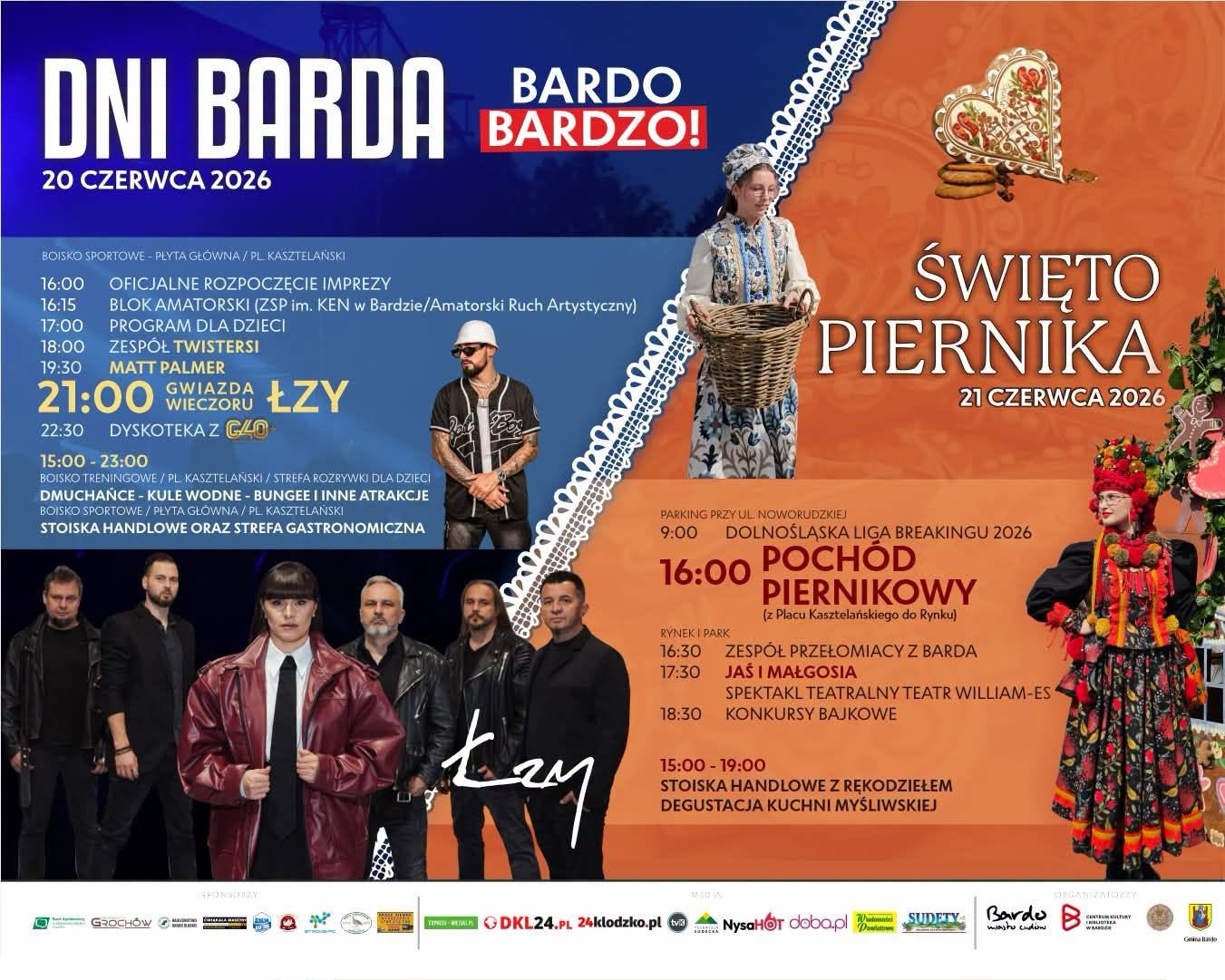 Czerwiec pełen atrakcji w Bardzie. Dni Barda, Święto Piernika, festiwale i Bardzkie Lato Organowe