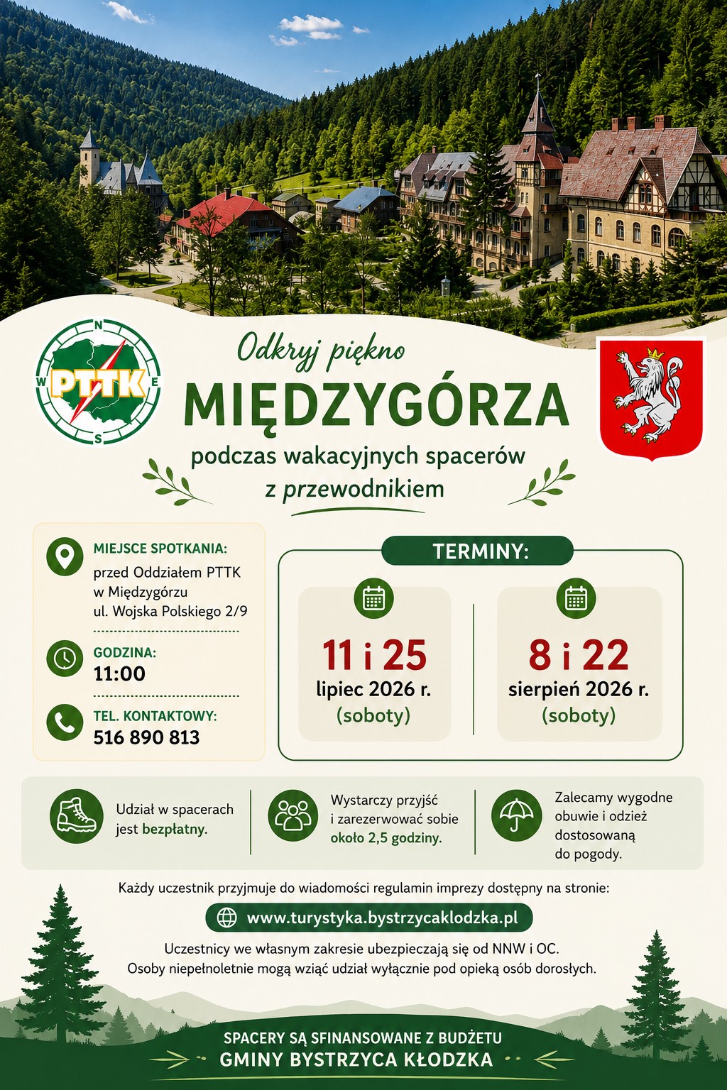 „Odkryj piękno Międzygórza” – wakacyjne spacery z przewodnikiem