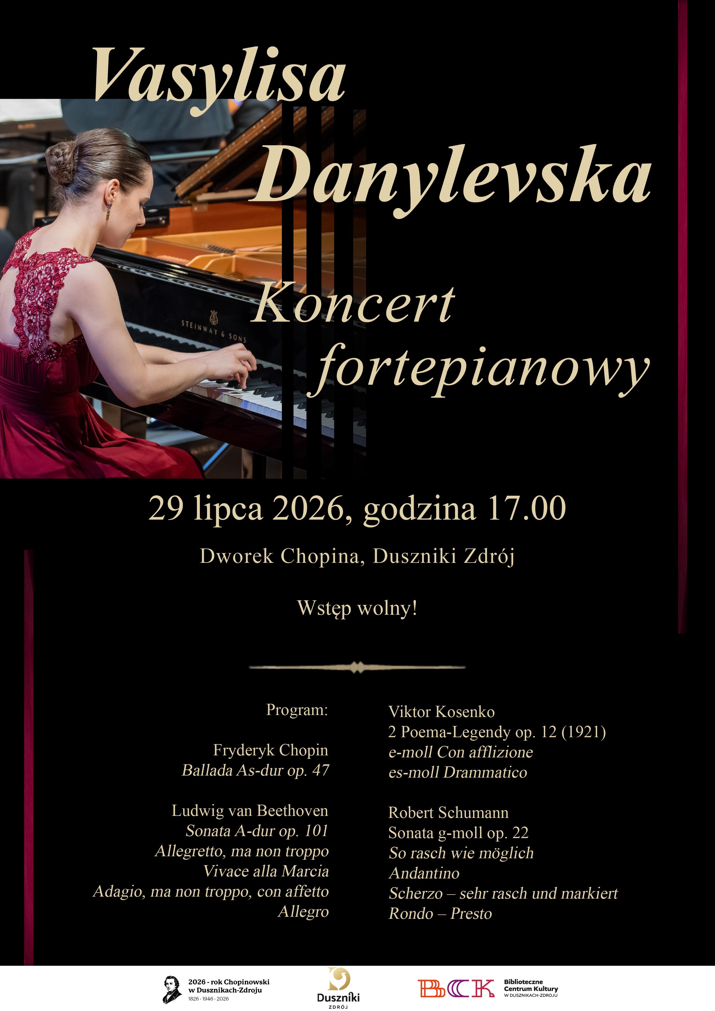 29.07.: Vasylysa Danylevska w Teatrze Zdrojowym im. Fryderyka Chopina w Dusznikach-Zdroju
