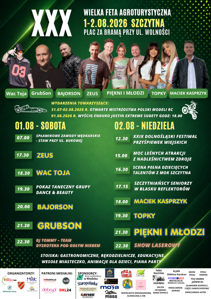 XXX Wielka Feta Agroturystyczna w Szczytnej. GrubSon, Piękni i Młodzi oraz Topky na scenie
