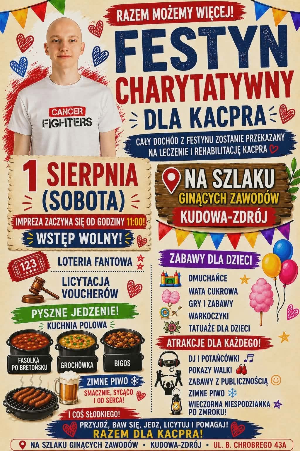 1.08.: Festyn Charytatywny dla Kacpra w Kudowie-Zdroju