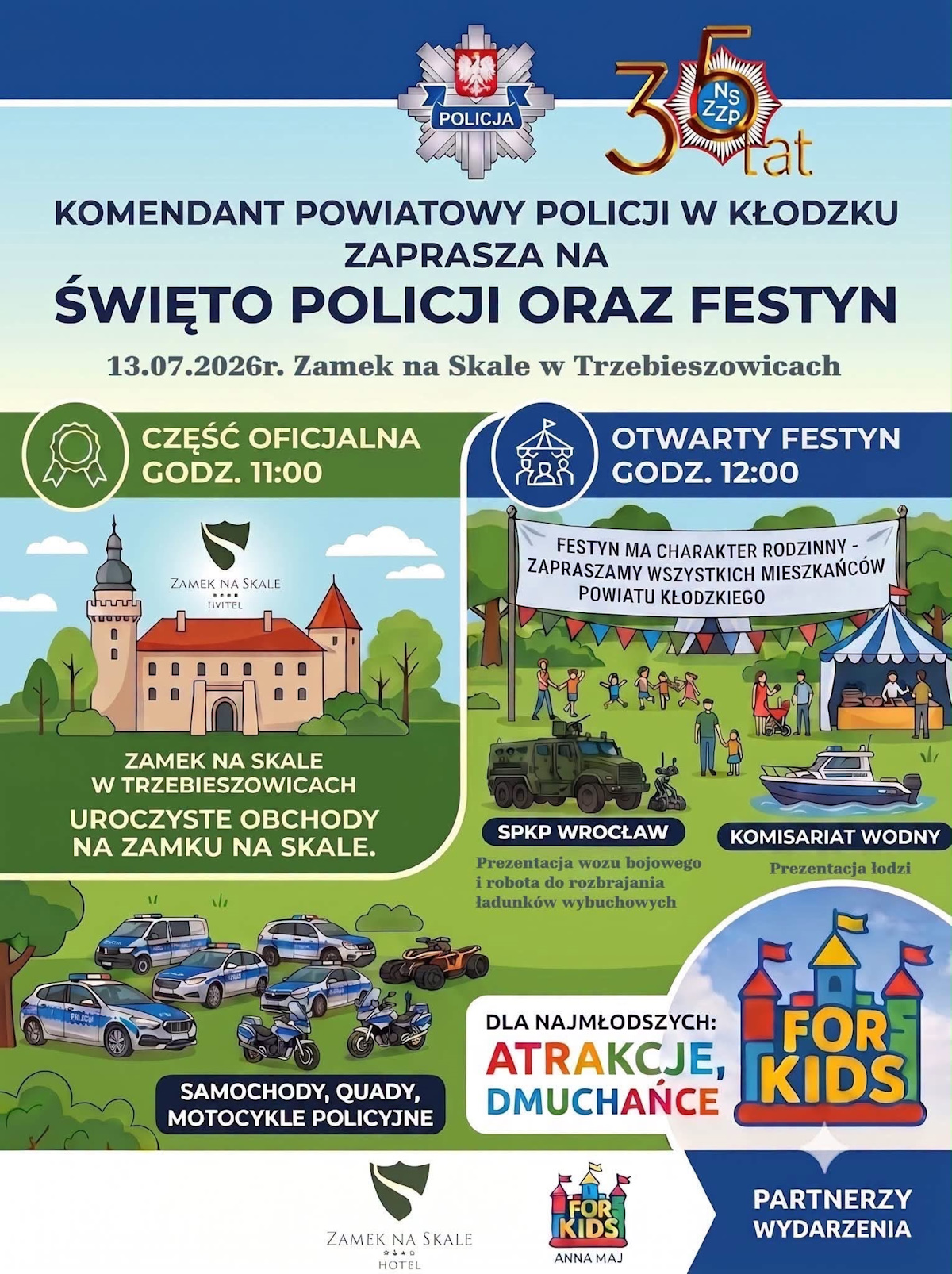 Święto Policji w Trzebieszowicach. Rodzinny festyn z atrakcjami na Zamku na Skale