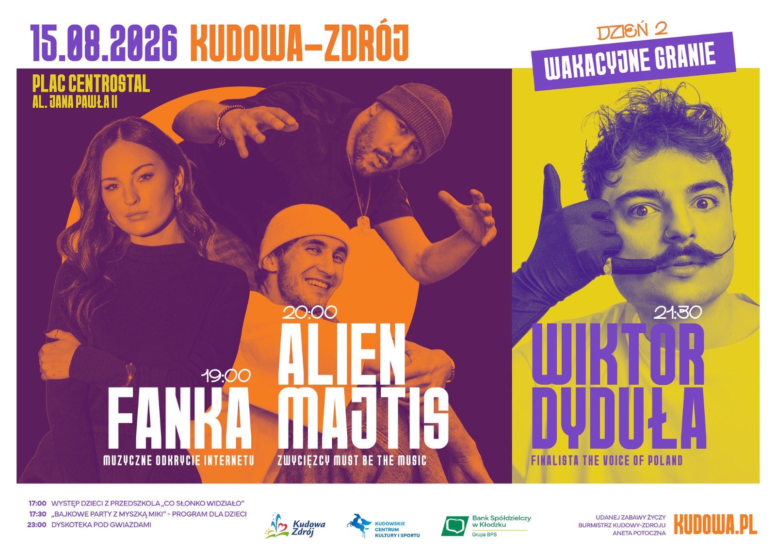 Wakacyjne Granie 2026. Skolim, Wiktor Dyduła i inni artyści w Kudowie-Zdroju