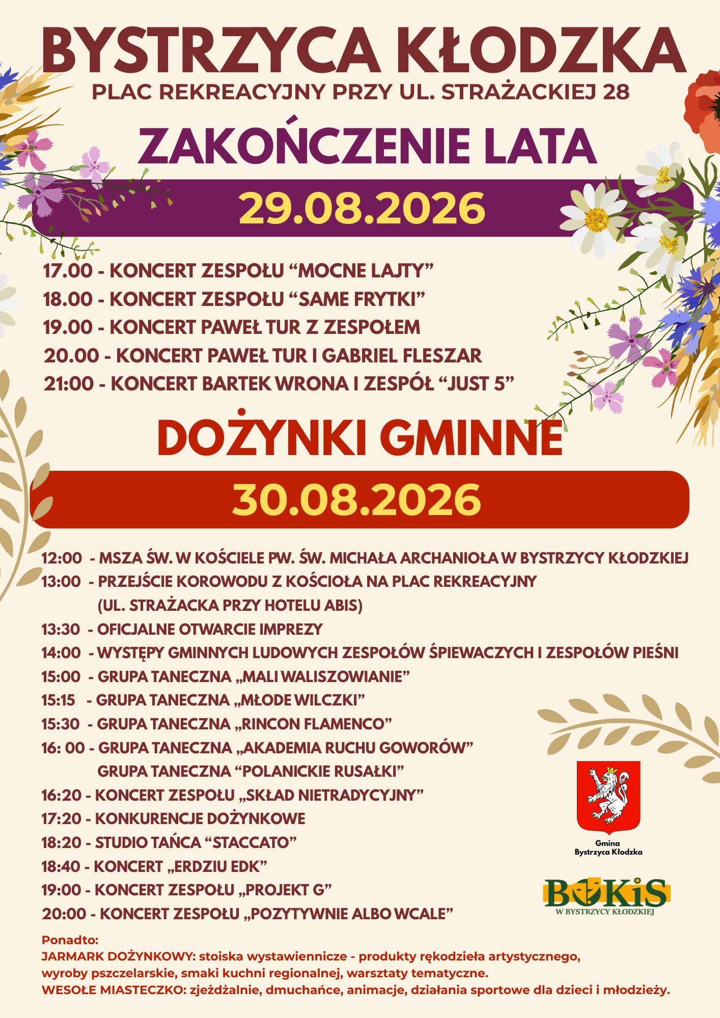 Dożynki Gminne w Bystrzycy Kłodzkiej. Święto plonów już 29 i 30 sierpnia