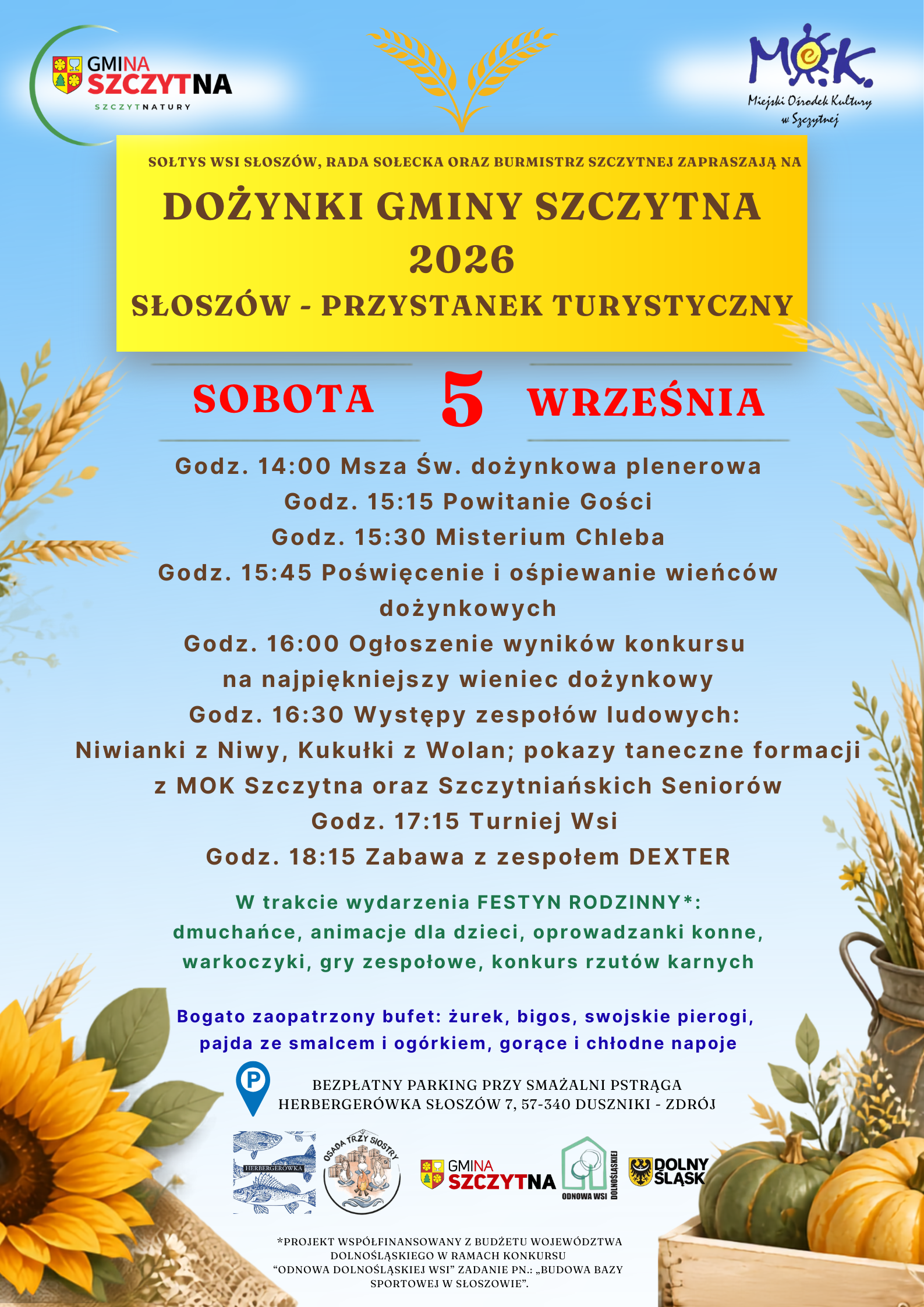 5.09.: Dożynki gminy Szczytna